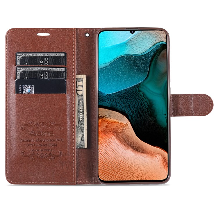 AZNS PU Leather Wallet Stand Case for vivo S6 - Brown-8