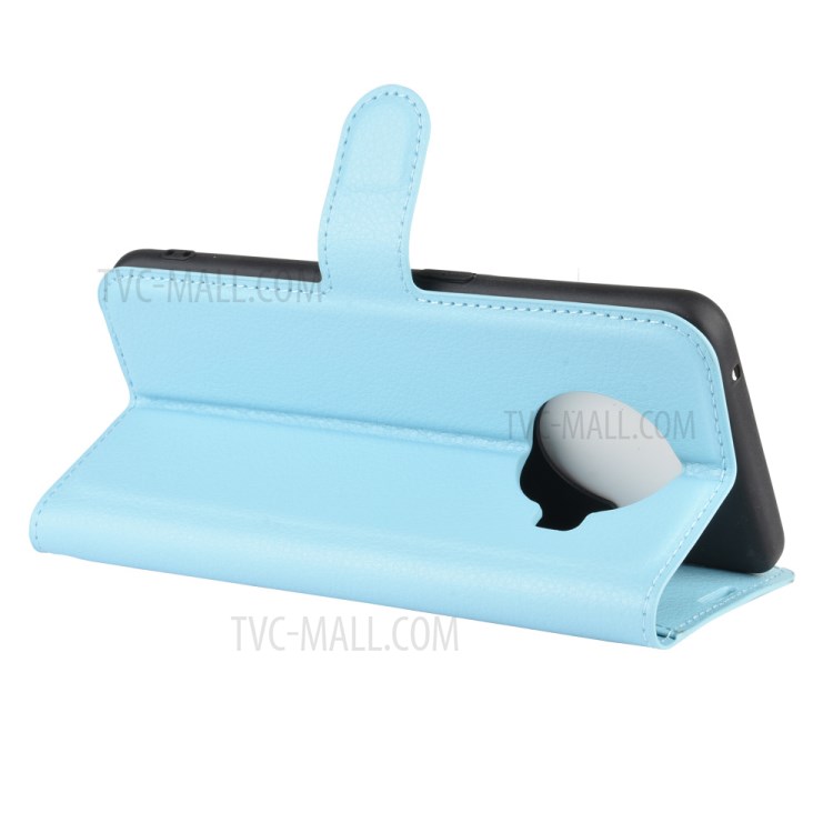 Litchi Surface Leather Wallet Stand Case for Oppo Ace2 - Blue-5
