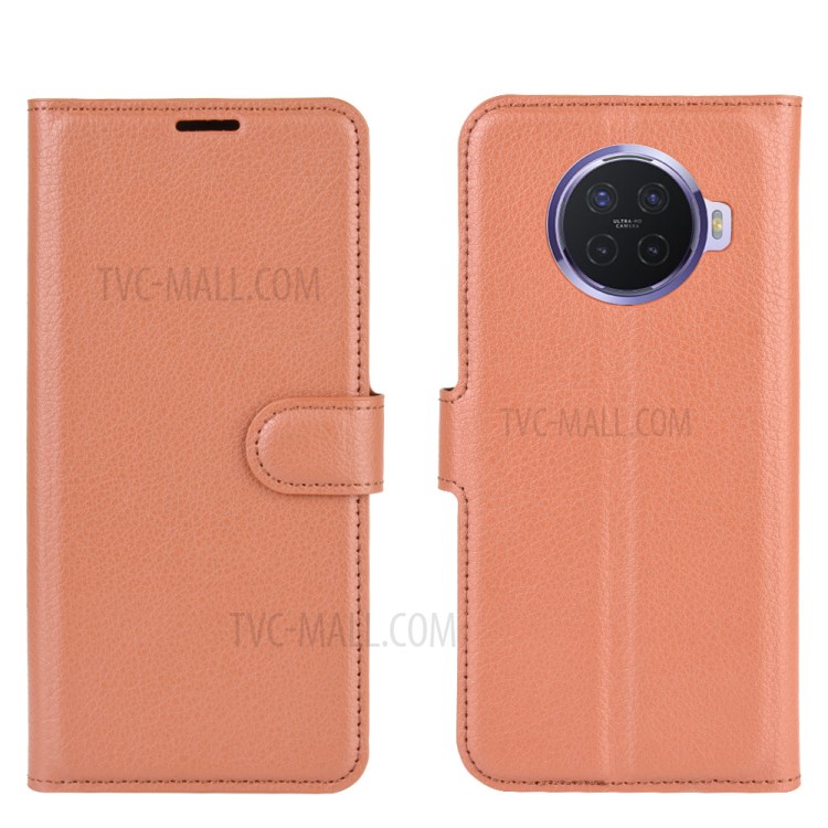 Litchi Surface Leather Wallet Stand Case for Oppo Ace2 - Brown-6