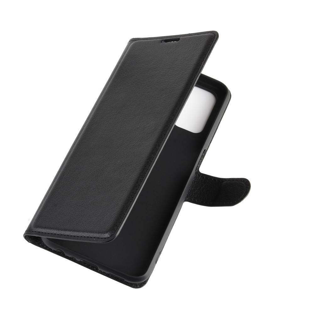 Litchi Skin Wallet Leather with Stand Case for Oppo A52/A92/A72 - Black-3