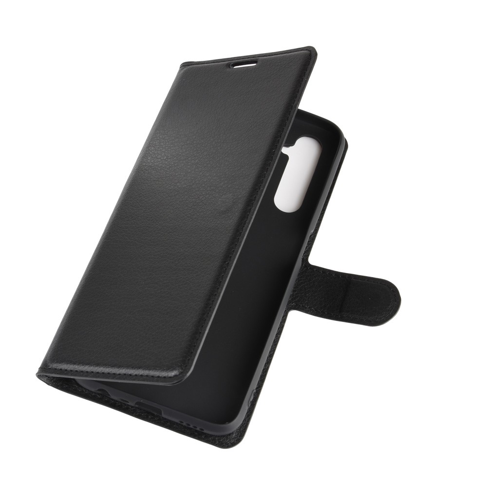 Личи Поверхность Кошелек Кожаный Чехол Для Realme 6 - Черный-3