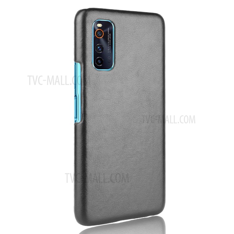 Litchi Texture PU Leather Coated Plastic Phone Hard Cover for vivo iQOO Neo3 5G/Z1 - Black-3