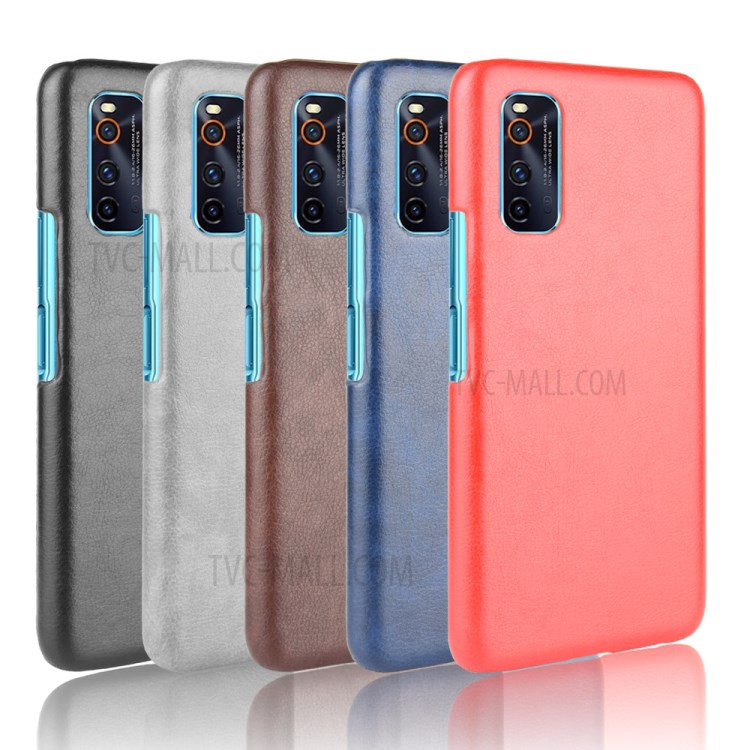 Litchi Texture PU Leather Coated Plastic Phone Hard Cover for vivo iQOO Neo3 5G/Z1 - Black-6