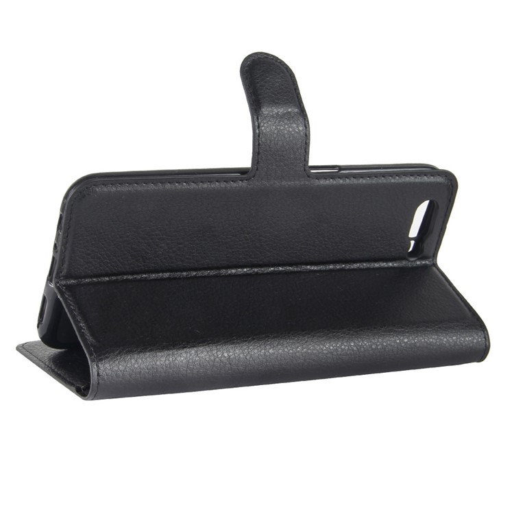 For OPPO R11 Litchi Skin Wallet Leather Stand Mobile Casing - Black-5