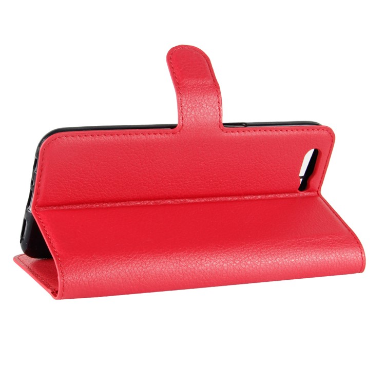 For OPPO R11 Litchi Skin Wallet Leather Stand Mobile Shell - Red-5
