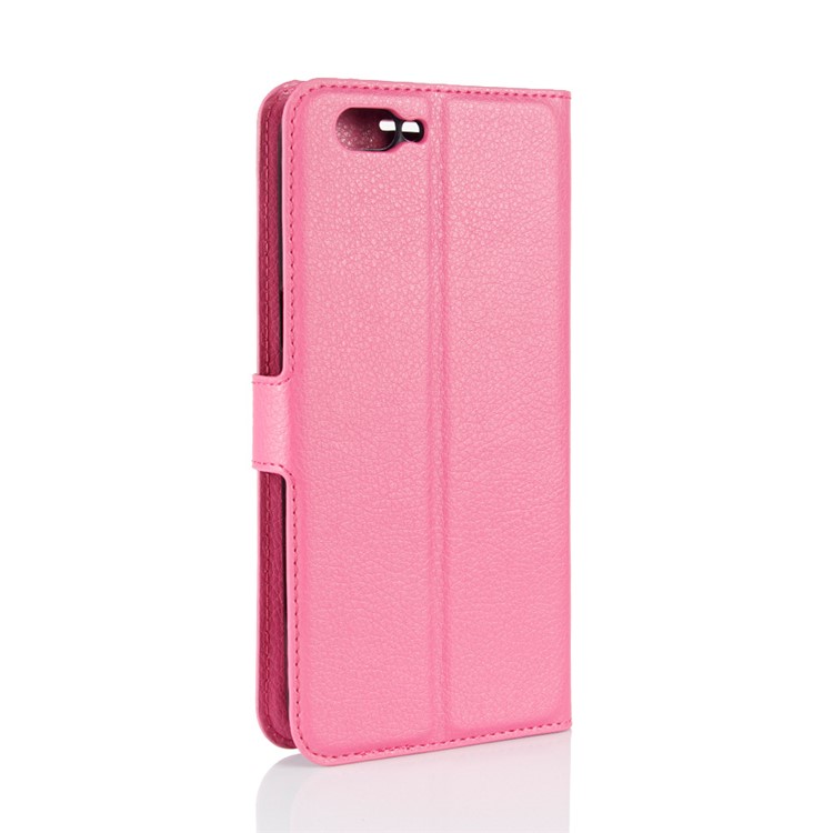 For OPPO R11 Litchi Skin Wallet Leather Stand Mobile Cover - Rose-6