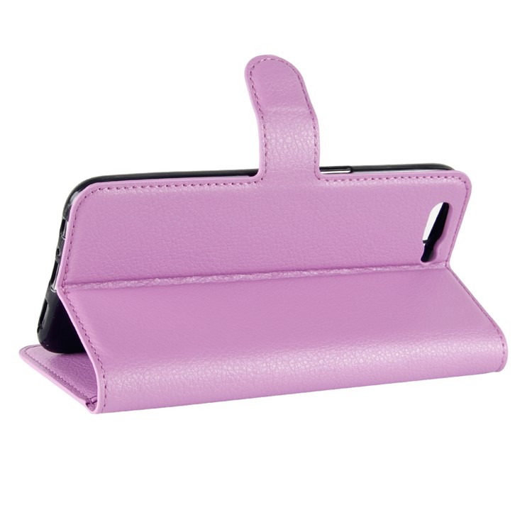 For OPPO R11 Litchi Skin Wallet Leather Stand Phone Cover - Purple-5