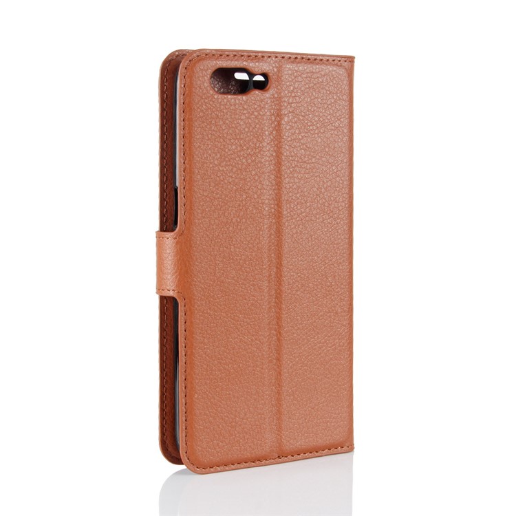 For OPPO R11 Litchi Skin Wallet Leather Stand Mobile Phone Casing - Brown-6