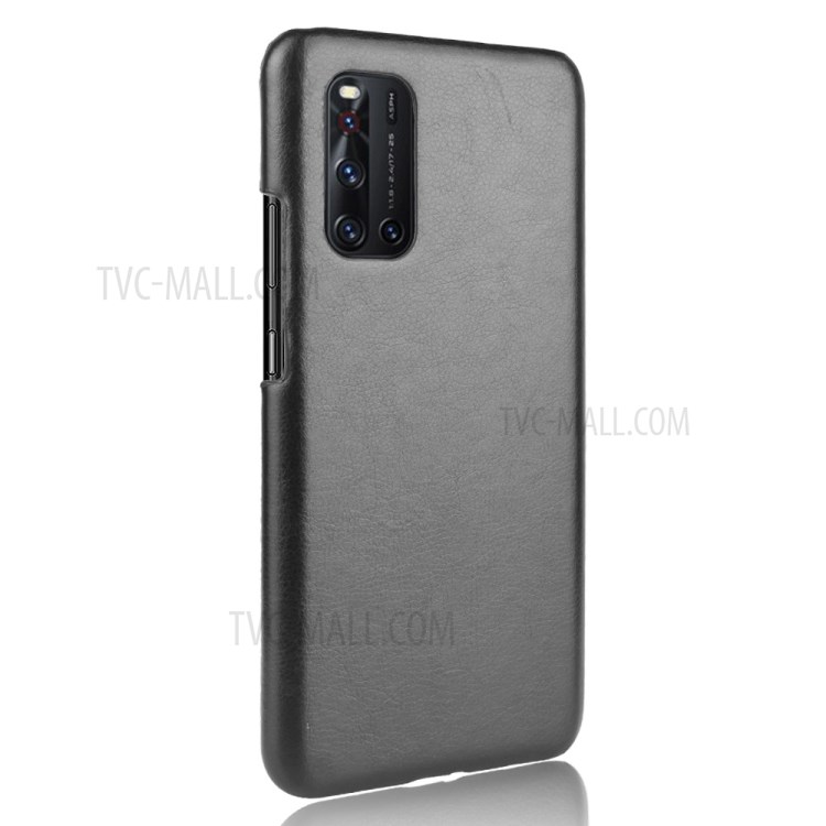 Litchi Skin Leather Coated PC Back Phone Shell for Vivo V19 (India)/(Europe)/V19 Snapdragon712 - Black-3