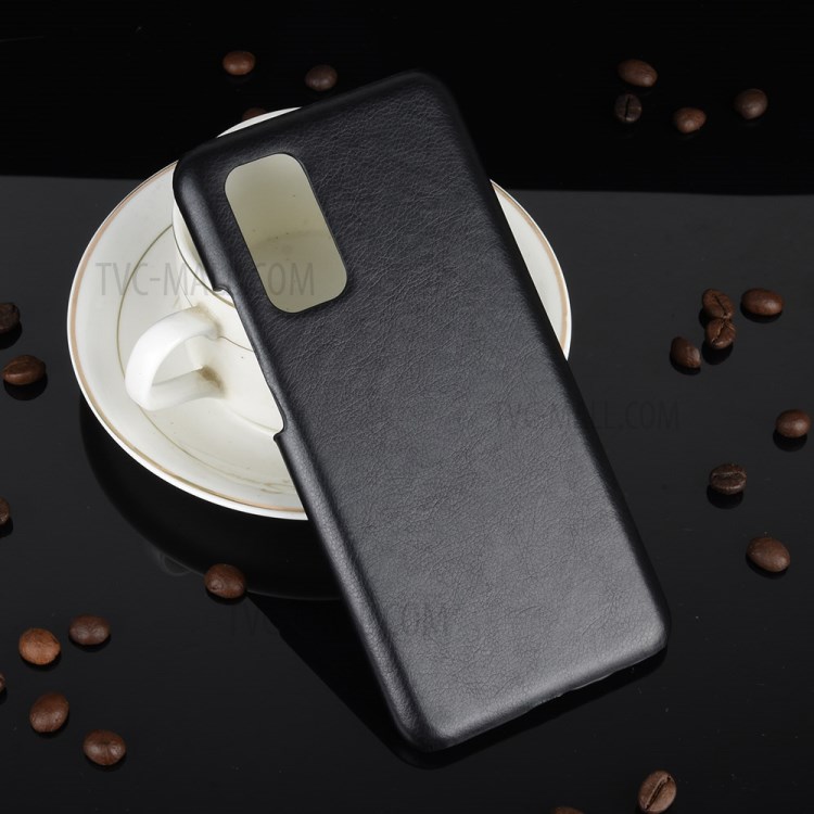 Litchi Skin Leather Coated PC Back Phone Shell for Vivo V19 (India)/(Europe)/V19 Snapdragon712 - Black-5