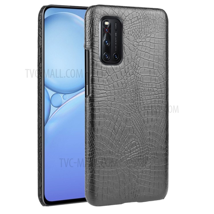 Crocodile Skin PU Leather Coated PC Shell for vivo V19/V19 (India) - Black-1