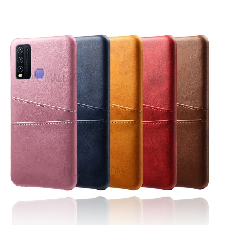 KSQ Cool Design Leather Coated Hard PC Case for vivo Y50 - Brown-6