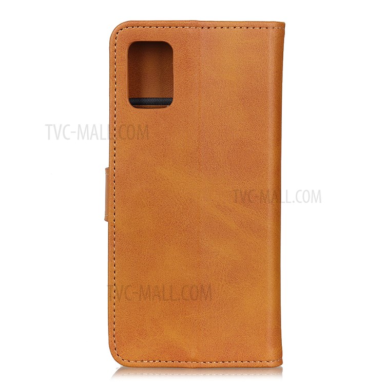 Wallet Stand PU Leather Protective Phone Cover for Oppo Reno4 5G - Brown-3