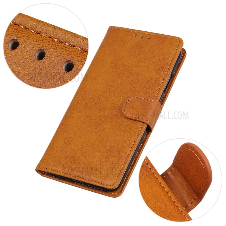 Wallet Stand PU Leather Protective Phone Cover for Oppo Reno4 5G - Brown-5