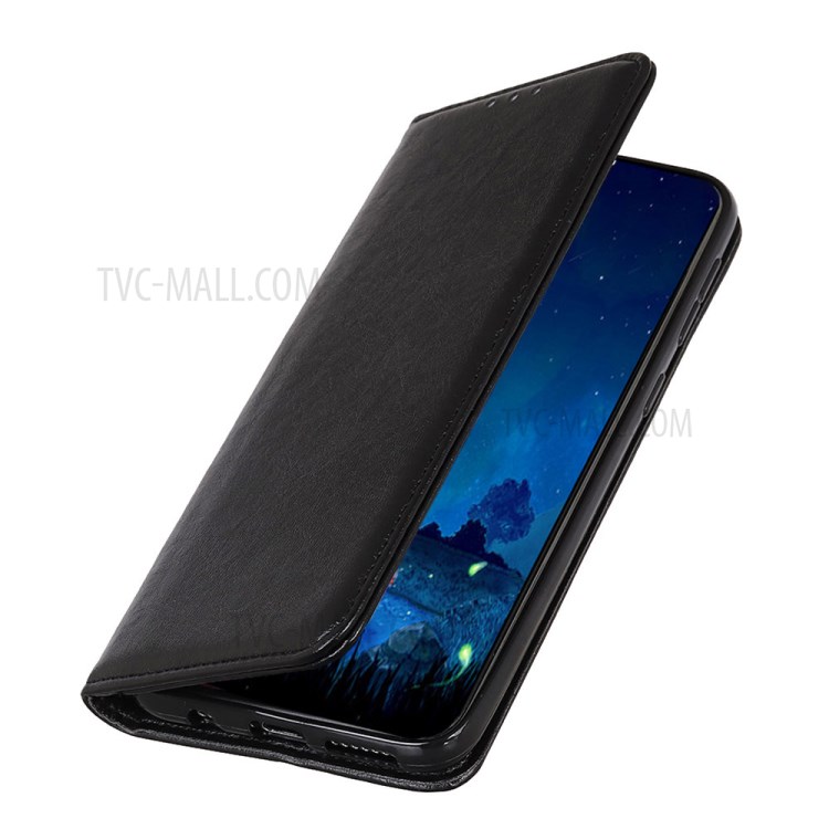 Auto-absorbed Crazy Horse Texture Split Leather Wallet Case for Oppo Reno4 Pro 5G - Black-5