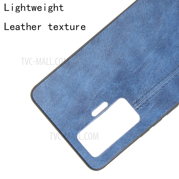 Étui En Cuir De Téléphone Cellulaire Enduit PU PC + TPU Couverture Hybride Pour X50 Pro Vivo - Bleu-3