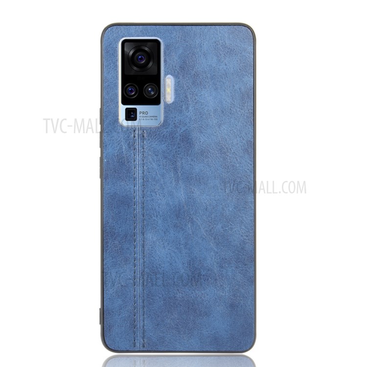 Étui En Cuir De Téléphone Cellulaire Enduit PU PC + TPU Couverture Hybride Pour X50 Pro Vivo - Bleu-4