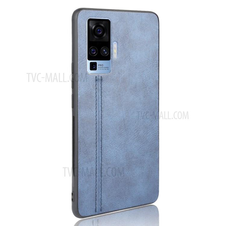 Étui En Cuir De Téléphone Cellulaire Enduit PU PC + TPU Couverture Hybride Pour X50 Pro Vivo - Bleu-5