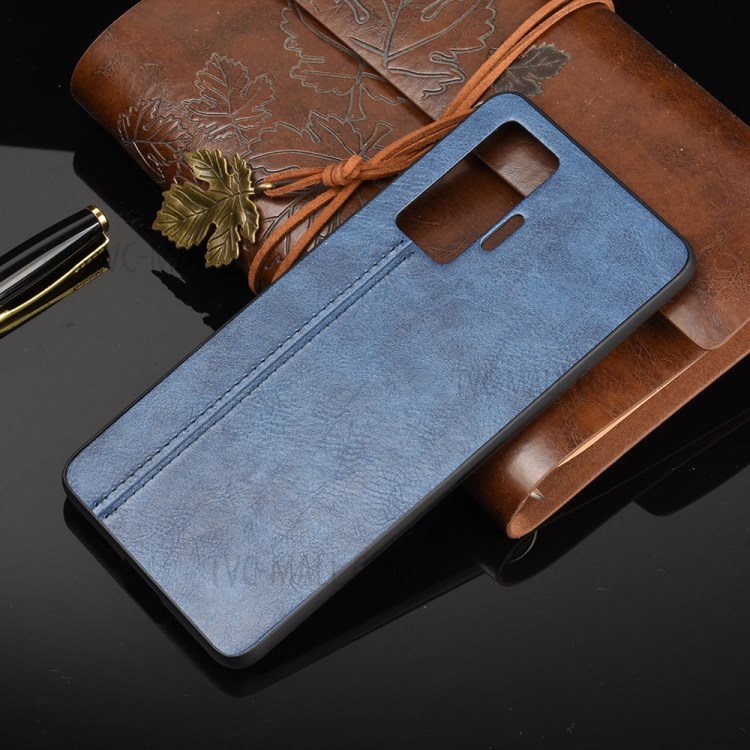 Étui En Cuir De Téléphone Cellulaire Enduit PU PC + TPU Couverture Hybride Pour X50 Pro Vivo - Bleu-6