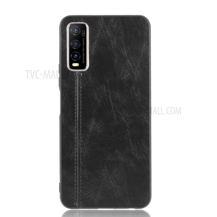 PU Leather Coated PC + TPU Hybrid Phone Shell for Vivo Y70s/V2002A - Black-3