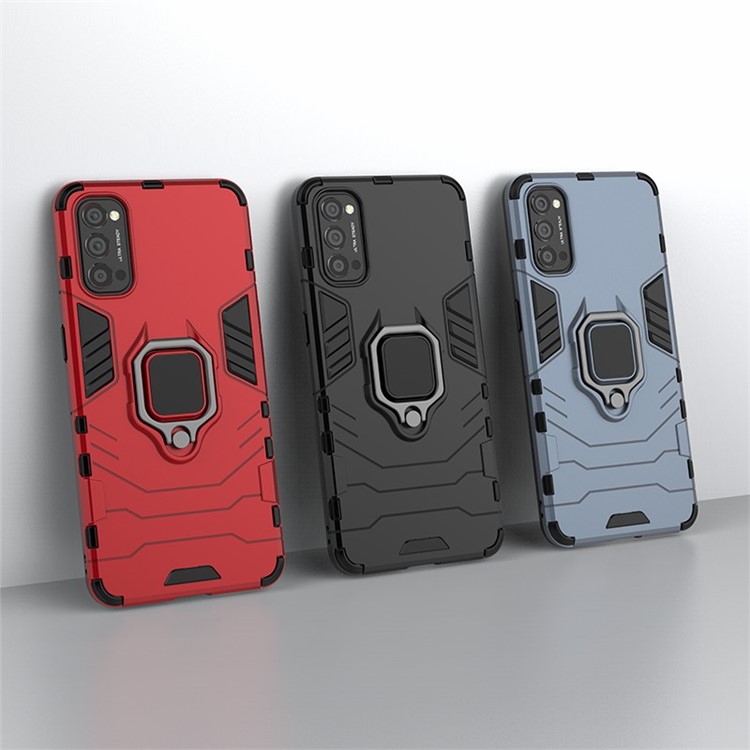 Arrefecer Guarda PC + TPU Caso De Telefone Híbrido Com Kickstand Para OPPO Reno4 5G - Preto-10