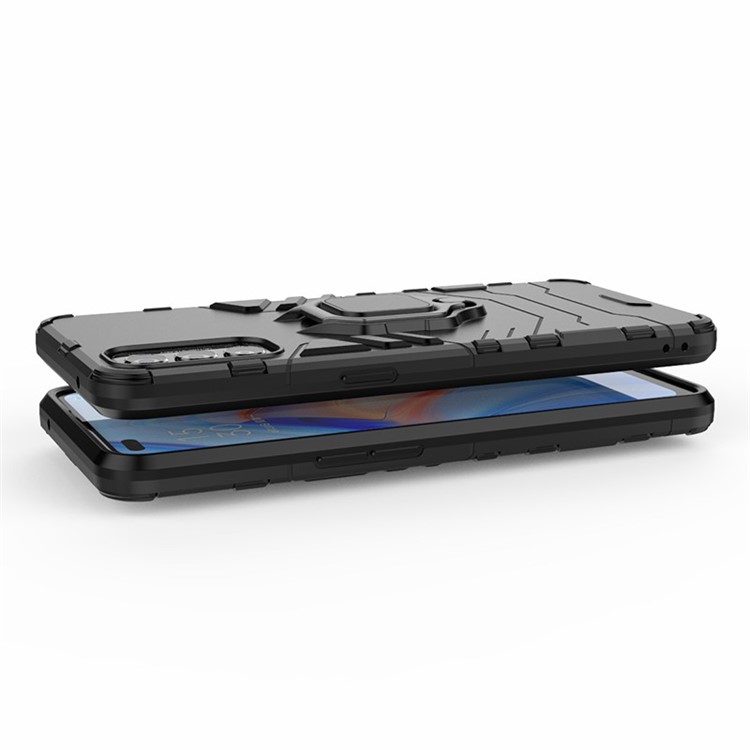 Arrefecer Guarda PC + TPU Caso De Telefone Híbrido Com Kickstand Para OPPO Reno4 5G - Preto-4