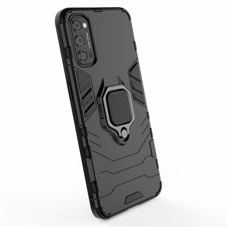 Arrefecer Guarda PC + TPU Caso De Telefone Híbrido Com Kickstand Para OPPO Reno4 5G - Preto-5