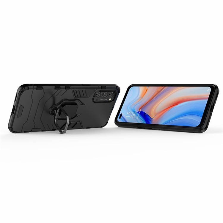 Arrefecer Guarda PC + TPU Caso De Telefone Híbrido Com Kickstand Para OPPO Reno4 5G - Preto-7