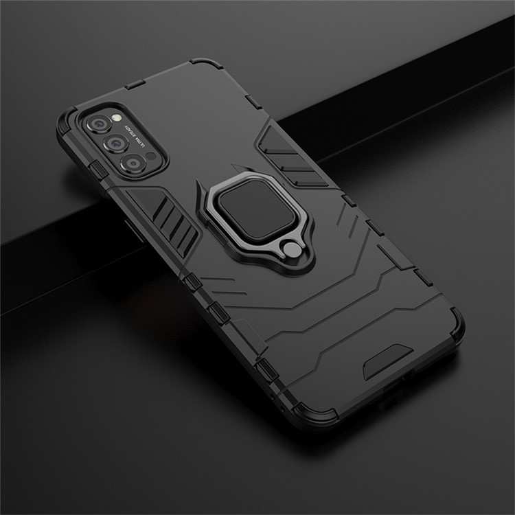 Arrefecer Guarda PC + TPU Caso De Telefone Híbrido Com Kickstand Para OPPO Reno4 5G - Preto-9