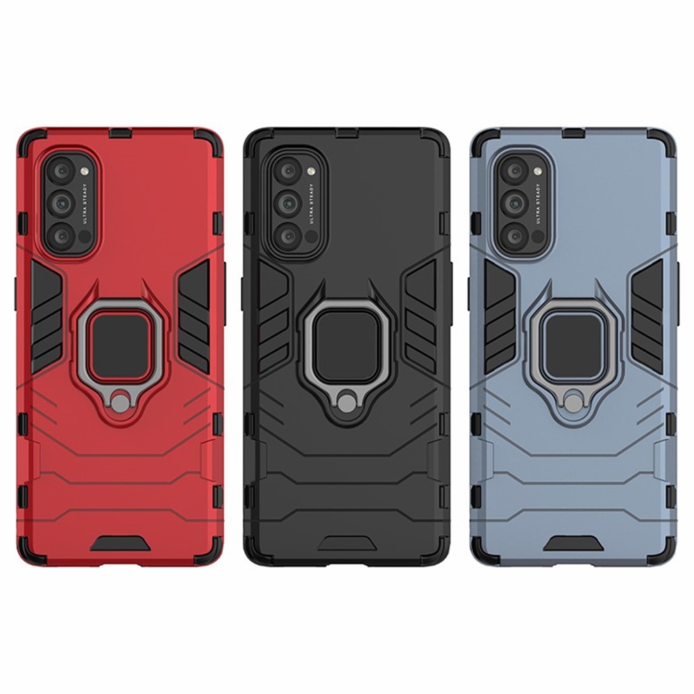 Arrefecer Guarda PC + TPU Shell Telefone Híbrido Com Kickstand Para OPPO Reno4 Pro 5G - Preto-11