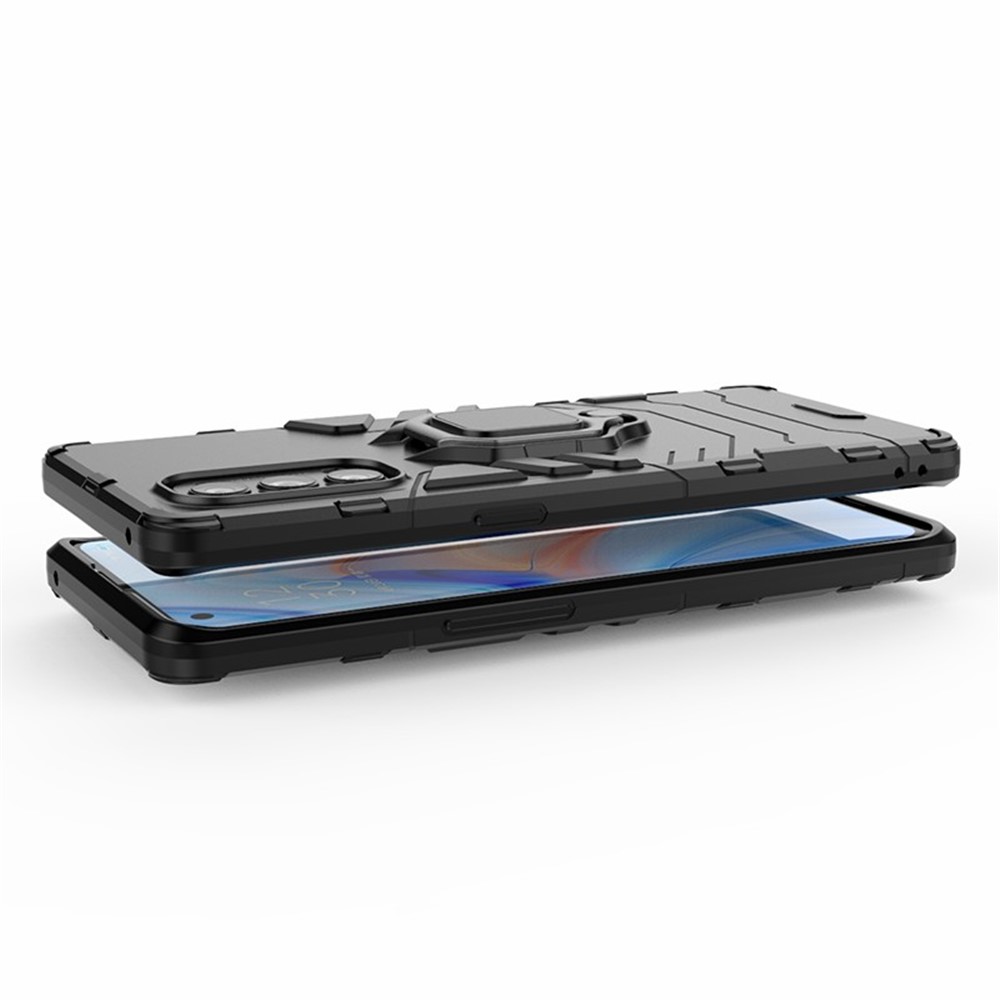 Arrefecer Guarda PC + TPU Shell Telefone Híbrido Com Kickstand Para OPPO Reno4 Pro 5G - Preto-4