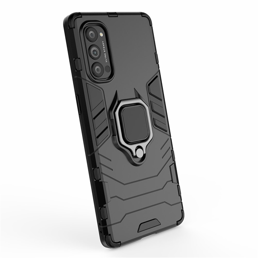 Arrefecer Guarda PC + TPU Shell Telefone Híbrido Com Kickstand Para OPPO Reno4 Pro 5G - Preto-5