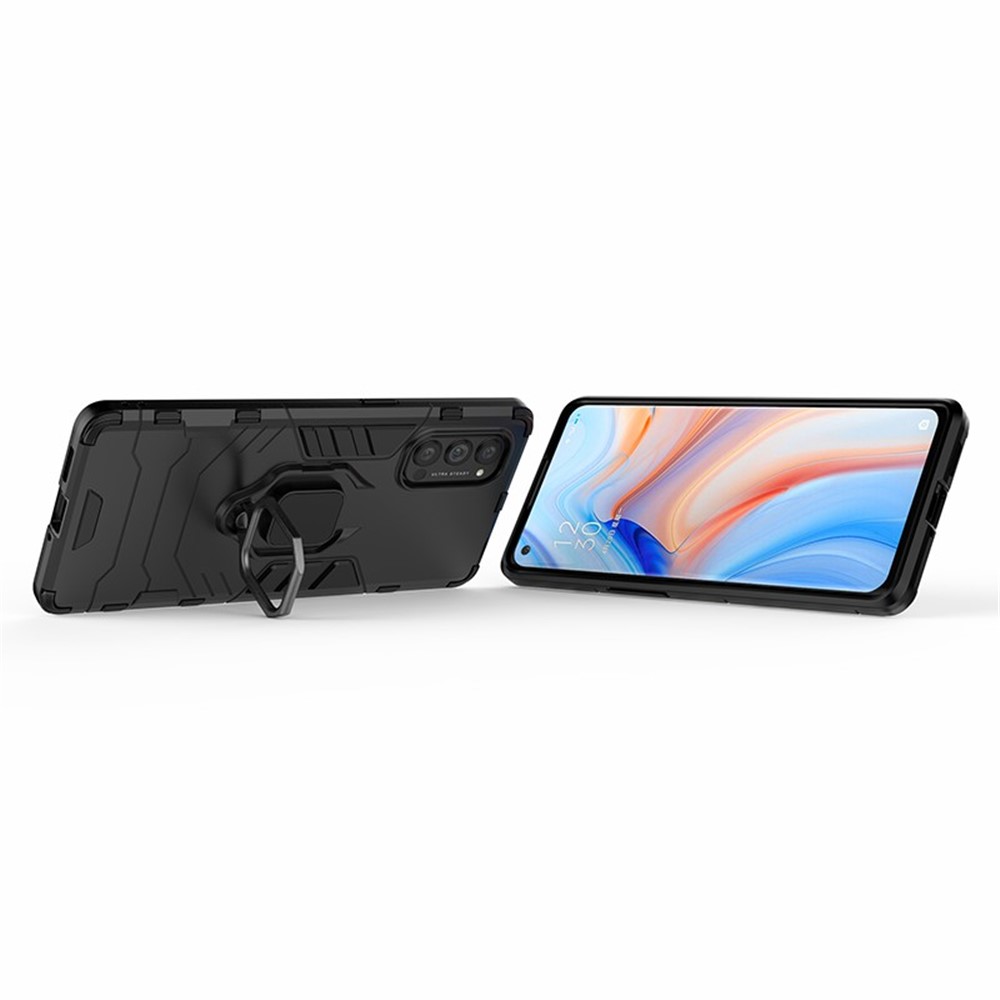 Arrefecer Guarda PC + TPU Shell Telefone Híbrido Com Kickstand Para OPPO Reno4 Pro 5G - Preto-7