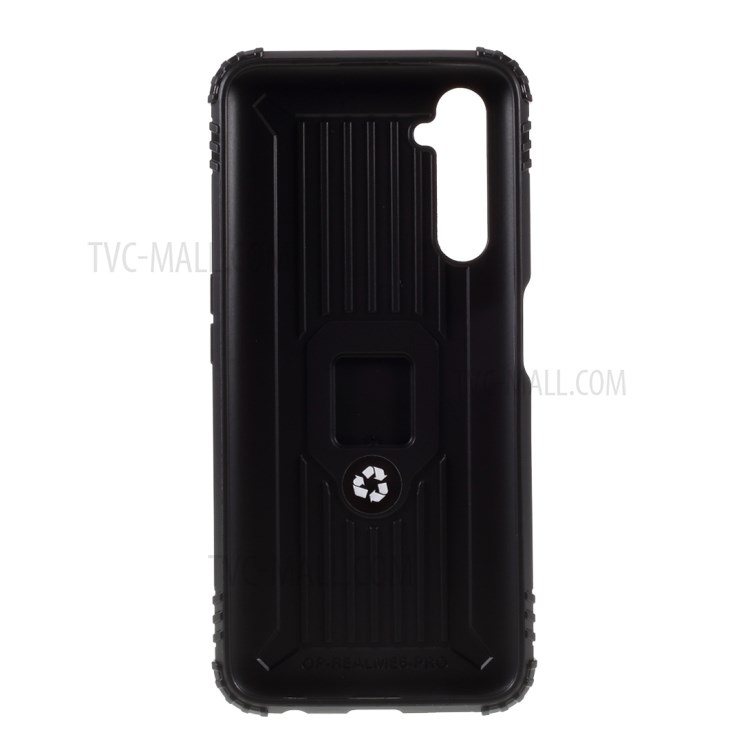 Finger Ring Kickstand Shockproof TPU Cover for Realme 6 Pro - Black-3