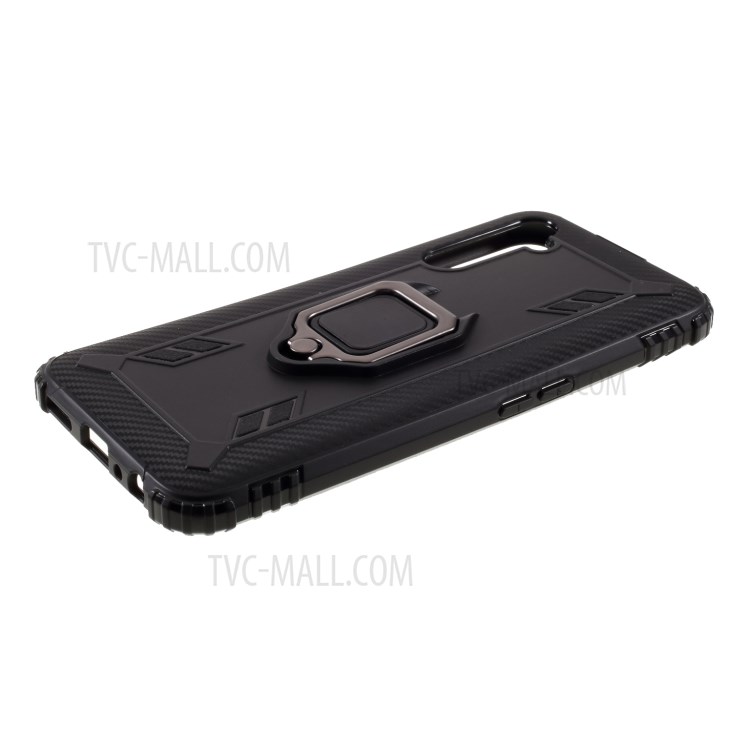 Finger Ring Kickstand Shockproof TPU Cover for Realme 6 Pro - Black-5