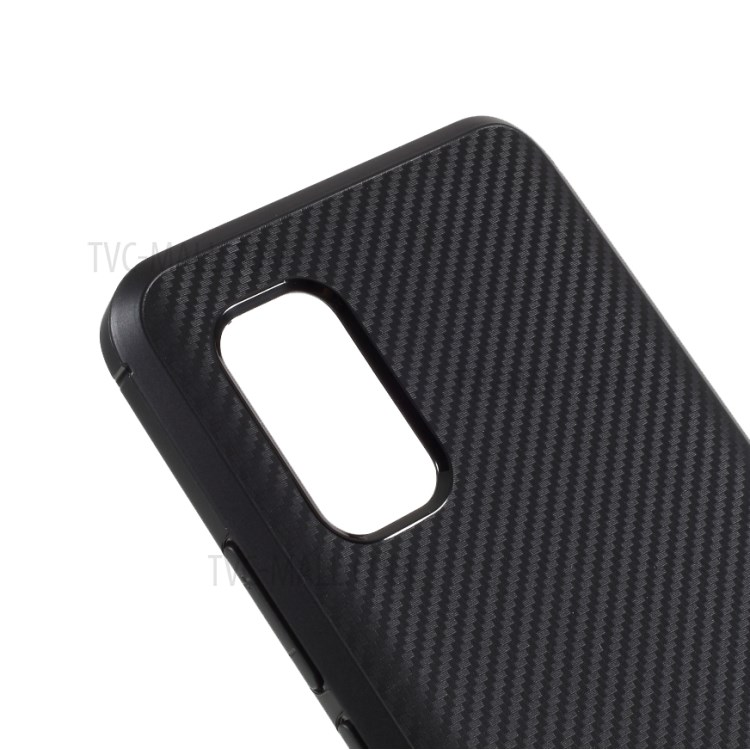 Fibra De Carbono Textura TPU Caixa Protectora Para Vivo V17 (índia) / V19 (Indonésia) - Preto-4