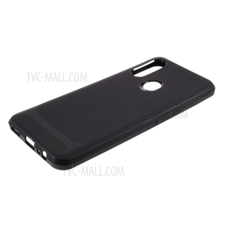 Fibra De Carbono Textura Caso De Telefone Celular Macio TPU Para Opostos A8 / A31 (2020) - Preto-5