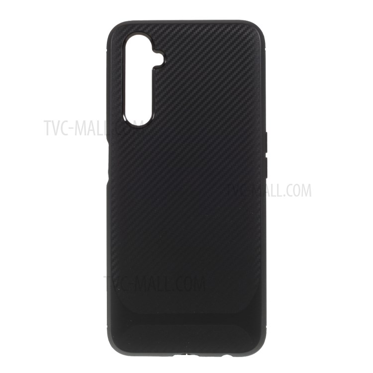 Fibra Di Carbonio Trama Di Caso TPU Per Realme 6 Pro - Nero-1