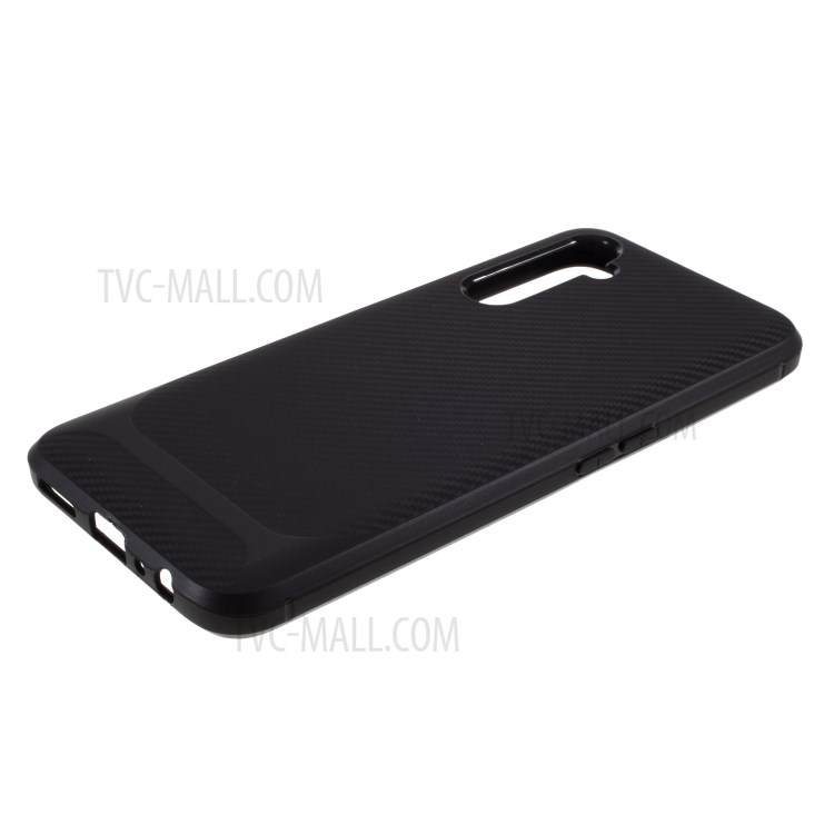 Fibra Di Carbonio Trama Di Caso TPU Per Realme 6 Pro - Nero-5