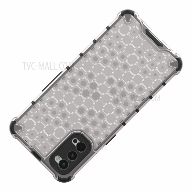 Honeycomb Pattern Shock-proof TPU + PC Hybrid Case for OPPO Reno4 5G - White-5