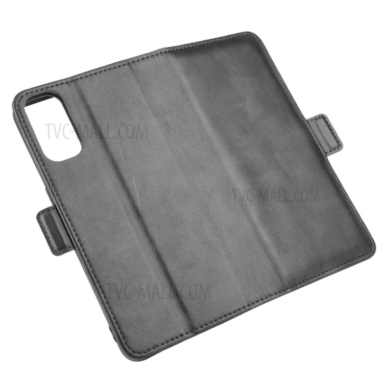 À Double Portefeuille En Cuir Magnétique Fermoir Cas De Couverture De Téléphone Mobile Pour OPPO Reno4 5G - Noir-3