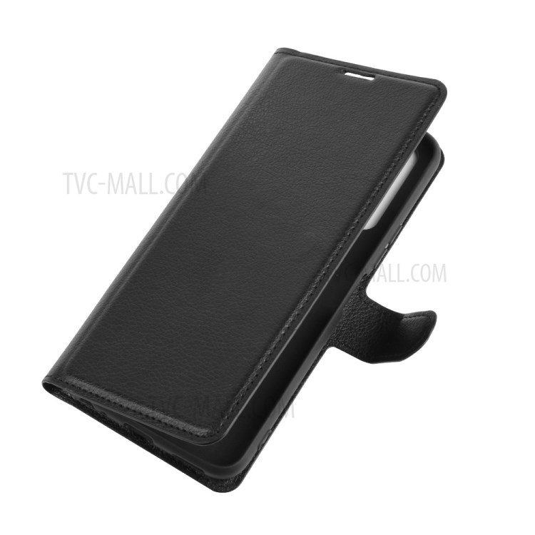 Litchi Texture Leather Cover with Wallet Shell for vivo Y70s/V2002A - Black-3