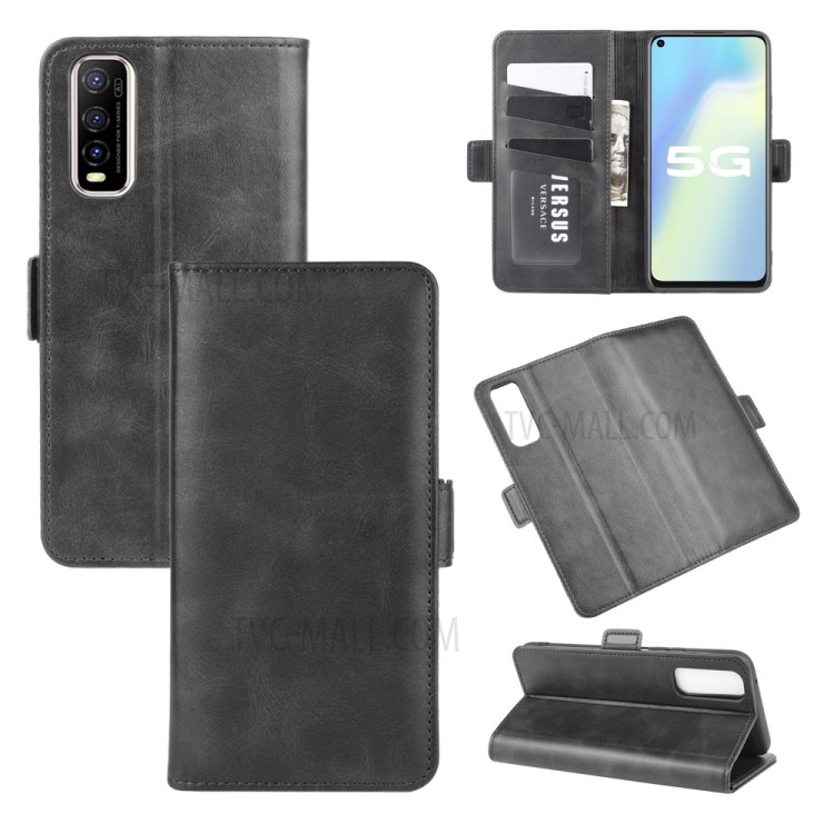 Magnet Adsorption Leather Special Cover for vivo Y70s/V2002A - Black-1