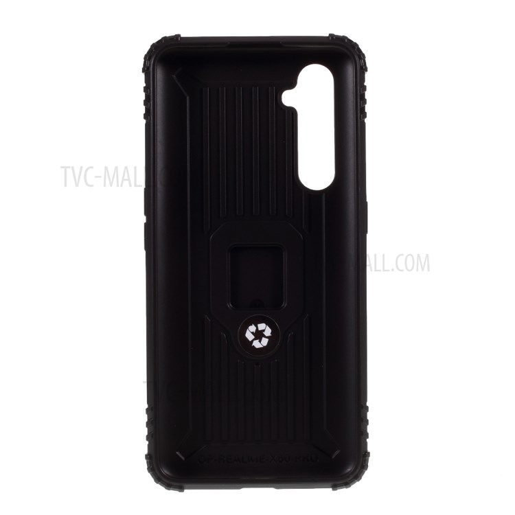 Палец Кольцо ТПУ Защитный Чехол С Подставкой Для Realme X50 Про 5G - Черный-3