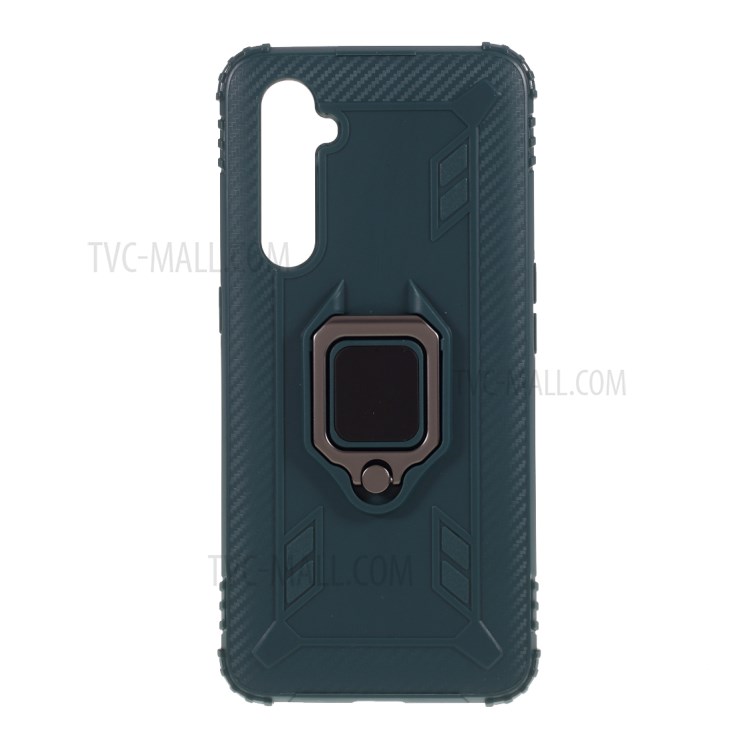 Fingerring TPU Schutzhülle Mit Kippständer Für Realme X50 Pro 5G - Grün-1