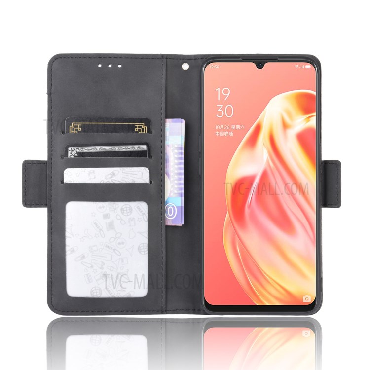 Wallet Stand Flip Leather Protective Case for OPPO A91 / F15 / Reno3 (Southeast Asian Version) - Black-5