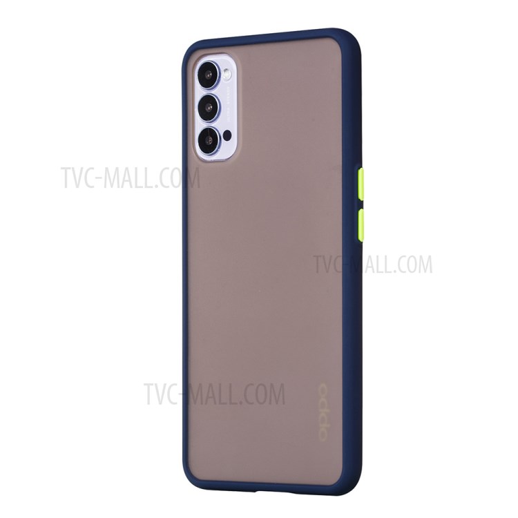 Electroplated PC + TPU Cover for Oppo Reno4 5G - Dark Blue-2