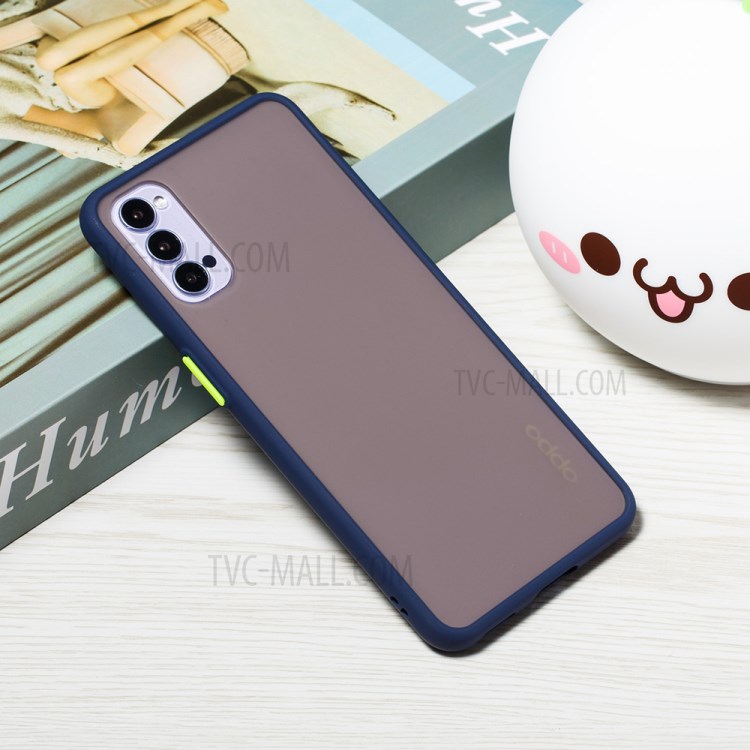 Electroplated PC + TPU Cover for Oppo Reno4 5G - Dark Blue-7