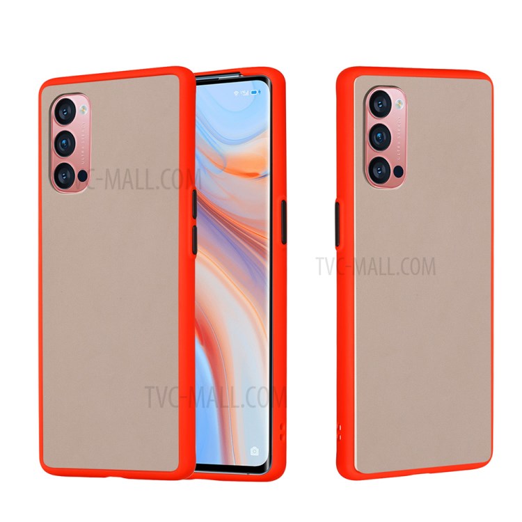 Matte Skin Drop-resistant PC + TPU Protection Cover for Oppo Reno4 Pro 5G - Red-1