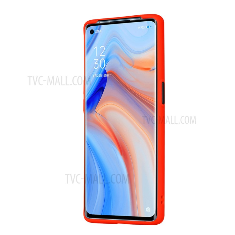 Matte Skin Drop-resistant PC + TPU Protection Cover for Oppo Reno4 Pro 5G - Red-3